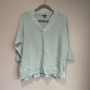 Ann Taylor Teal V-Neck Sweater